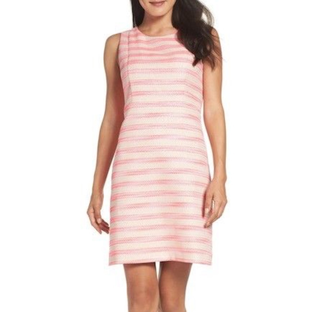Eliza J Stripe Sheath Dress Hot Pink